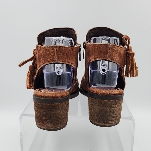 Born Womens Monikah Booties Size 6.5 Brown Distressed Suede Shooties Tassels - Picture 6 of 8